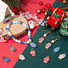 SUNNYCLUE 28Pcs 7 Colors Winter Theme Alloy Printed Pendants FIND-SC0012-46-4