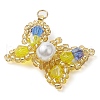 Seed Beads Beaded Charms PALLOY-MZ00345-03-3