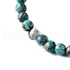 Synthetic Silver Line Turquoise Beads Strands G-L617-D03-4mm-4