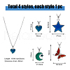 FIBLOOM 4Pcs 4 Style Mood Necklaces Set NJEW-FI0001-33-2