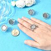 Vintage Adjustable Iron Finger Ring Components Alloy Flower Cabochon Bezel Settings PALLOY-O039-25AS-2