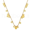 Ion Plating(IP) 304 Stainless Steel Cubic Zirconia Teardrop & Flat Round Bib Ball Chain Necklaces for Women NJEW-F328-11G-03-1