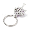 Natural Amethyst Chip & Alloy Tree of Life Pendant Keychain KEYC-JKC00648-06-5