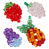 SUPERFINDINGS 4Pcs 4 Styles Glass Woven Beads GLAA-FH0001-83-1
