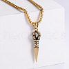 Retro Punk Hip-hop Stainless Steel Dagger Shaped Pendant Necklaces for Men TQ1565-2-1