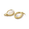 Rack Plating Brass Pave Shell Oval Charms KK-H473-09G-2