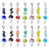 14Pcs 7 Colors Mushroom Handmade Lampwork Pendant Decorations HJEW-FH00070-1