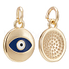 BENECREAT 10Pcs Brass Enamel Charms KK-BC0013-91-1