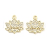 Brass Micro Pave Clear Cubic Zirconia Pendants ZIRC-P120-10G-1
