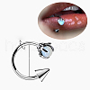 Claw Cone 304 Stainless Steel Cubic Zirconia Hoop Lip Rings FS-WG1AB27-10-1