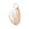 Natural Seashell Nuggets Charms PALLOY-JF02842-3