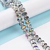 Transparent Electroplate Glass Beads Strands GLAA-F122-04G-2