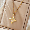 Elegant Hip-hop Style Brass Pave Clear Cubic Zirconia Star Pendant Necklaces for Daily Wear RL1797-1-2