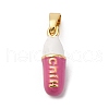 Brass Enamel Pendants KK-Q098-40G-B-1