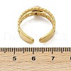 316 Stainless Steel with Natural Mixed Gemstone Cuff Rings RJEW-Z098-01G-14-5