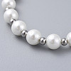 Glass Pearl Beads Stretch Bracelets BJEW-JB04758-01-3