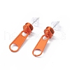 Alloy Zipper Buckle Dangle Stud Earrings with Iron Pins for Women EJEW-A090-01G-1