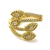 Brass with Cubic Zirconia Rings RJEW-B057-04G-02-2