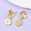 Daisy Flower Brass Dangle Stud Earrings EJEW-S277-04G-2