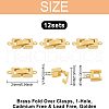 Brass Fold Over Clasps KK-FH0001-11G-RS-2