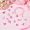 SUNNYCLUE 40Pcs 10 Styles Breast Cancer Pink Awareness Ribbon Theme Alloy Enamel Pendants ENAM-SC0005-02-4