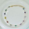 Natural Mixed Stone Chip & Stainless Steel Handmade Link Chain Becklaces for Women FS-WGA6ABB-01-4