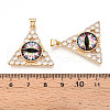 Brass Micro Pave Clear Cubic Zirconia Pendants for Women KK-T070-90A-05-3