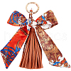 PU Leather & Seltin Cloth & Golden Alloy Pendants Decorationg HJEW-WH20004-02C-1