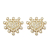 Brass Micro Pave Clear Cubic Zirconia Stud Earrings EJEW-H154-05G-4
