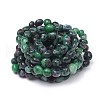 Natural Ruby in Zoisite Stretch Beaded Bracelets BJEW-K213-C07-2