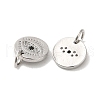Brass Cubic Zirconia European Dangle Charms KK-K349-25P-2
