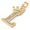 Rack Plating Brass Micro Pave Cubic Zirconia Pendants KK-D535-01L-RS-2