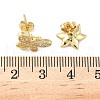Bees & Flower Brass Micro Pave Clear Cubic Zirconia Stud Earrings EJEW-C145-01G-3