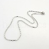 Unisex Casual Style 304 Stainless Steel Box Chain Necklaces STAS-O037-14P-3