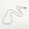 Tarnish Resistant Unisex Casual Style 304 Stainless Steel Box Chain Necklaces STAS-O037-14P-3