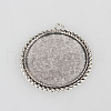 Tibetan Style Alloy Pendant Cabochon Settings X-TIBEP-N003-66AS-1