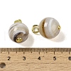 Natural Banded Agate/Striped Agate(Dyed & Heated) Round Pendants G-G110-09G-03-3