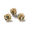 Luminous Polymer Clay Rhinestone Floral Ball Beads CLAY-U002-01A-2