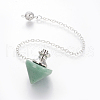 Natural Green Aventurine Cone Dowsing Pendulums G-G771-D07-2