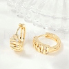 Brass Clear Cubic Zirconia Hoop Earrings EJEW-Q016-05G-5