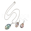 Abalone Shell/Paua Shell Jewelry Sets SJEW-E032-02-2