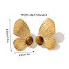 304 Stainless Steel with Natural Tiger Eye Stud Earrings FS-WG1A0AA-06-1