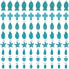 80Pcs 8 Styels Synthetic Turquoise Dyed Pendants PALLOY-AB00226-1