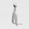 Anti-Tarnish Trendy Rhodium Plated 925 Sterling Silver Micro Pave Cubic Zirconia Pinch Bails STER-M088-22-2