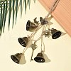 Iron Bell & Alloy Key/Sun/Moon Charm Hanging Ornaments HJEW-JM03430-2
