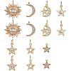SUPERFINDINGS 14Pcs 7 Style Brass Micro Pave Cubic Zirconia Charms ZIRC-FH0001-10-1