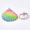 Spray Paint & Electroplate Sea Shell Pendants SSHEL-S262-07C-2