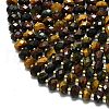 3-Color Dyed Natural Tiger Eye Beads Strands G-P573-A36-01-3