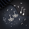 CREATCABIN 6 Pairs Leaf Shape Brass Cubic Zirconia Stud Earring Findings KK-CN0003-20P-4