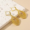 Hollow Leaf Alloy Pendant Necklaces & Hoop Earrings & Rings Sets FS-WGD30F4-01-3